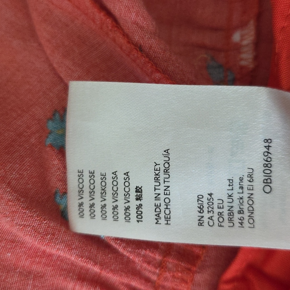 Maeve by Anthropologie Eudora Orange Floral Button Front Midi Dress Size 6 - Picture 11 of 13
